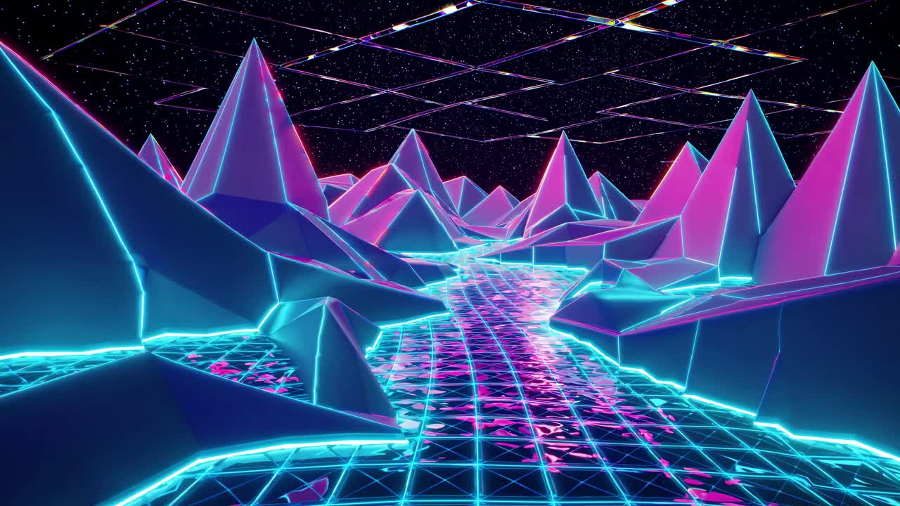 레트로 사이버 크 풍경