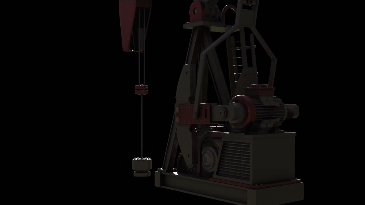 Animation of oil pump working over black background