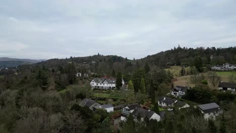 england bowness houses near lake windermere in the scenic lake district in cumbria