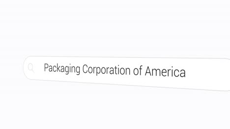 typing packaging corporation of america on the search engine