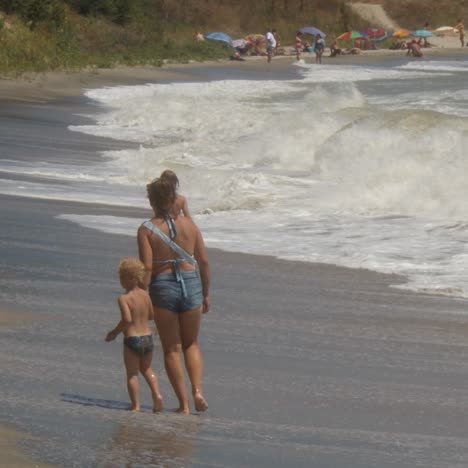 people relaxing at the seaside