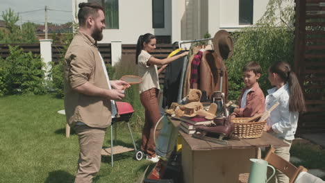 children having yard sale