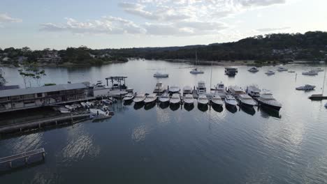 luxury yachts docked in pittwater, new south wales, australia