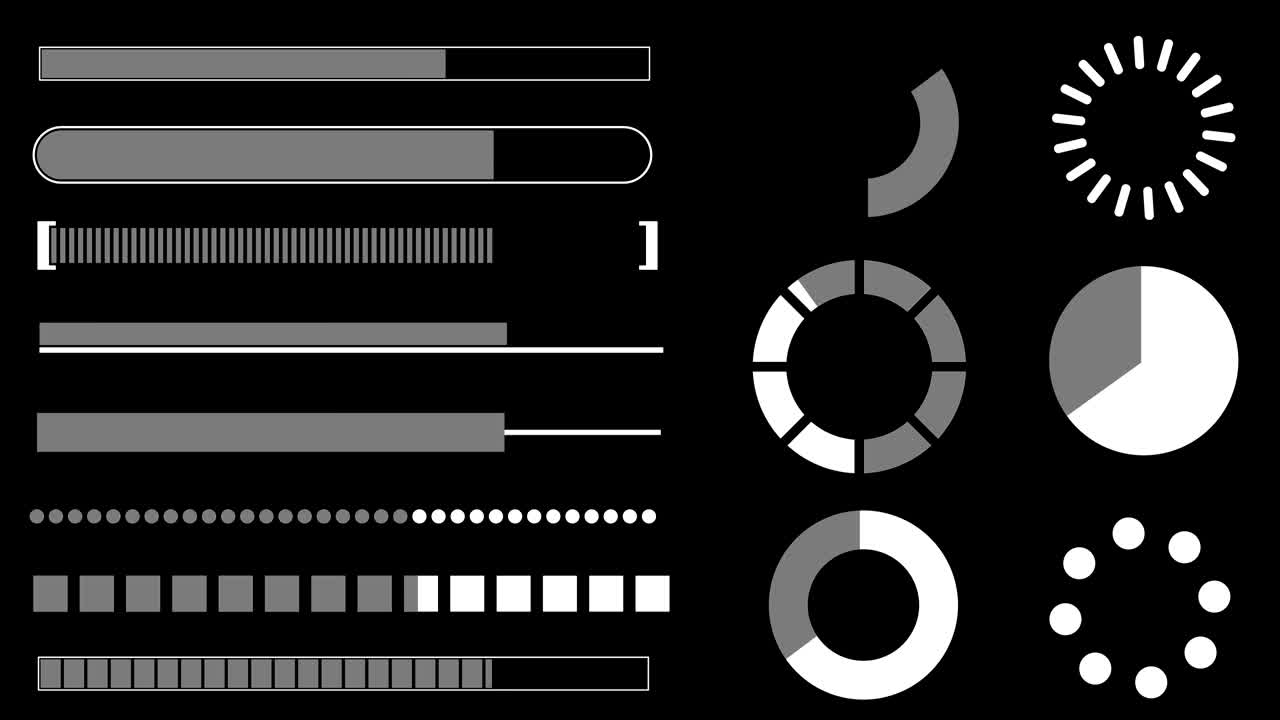 Set animation graphic futuristic HUD elements for user interface.