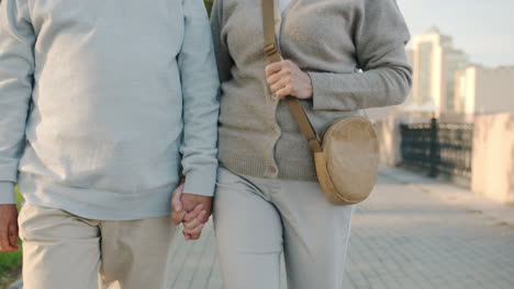 older couple walking hand-in-hand