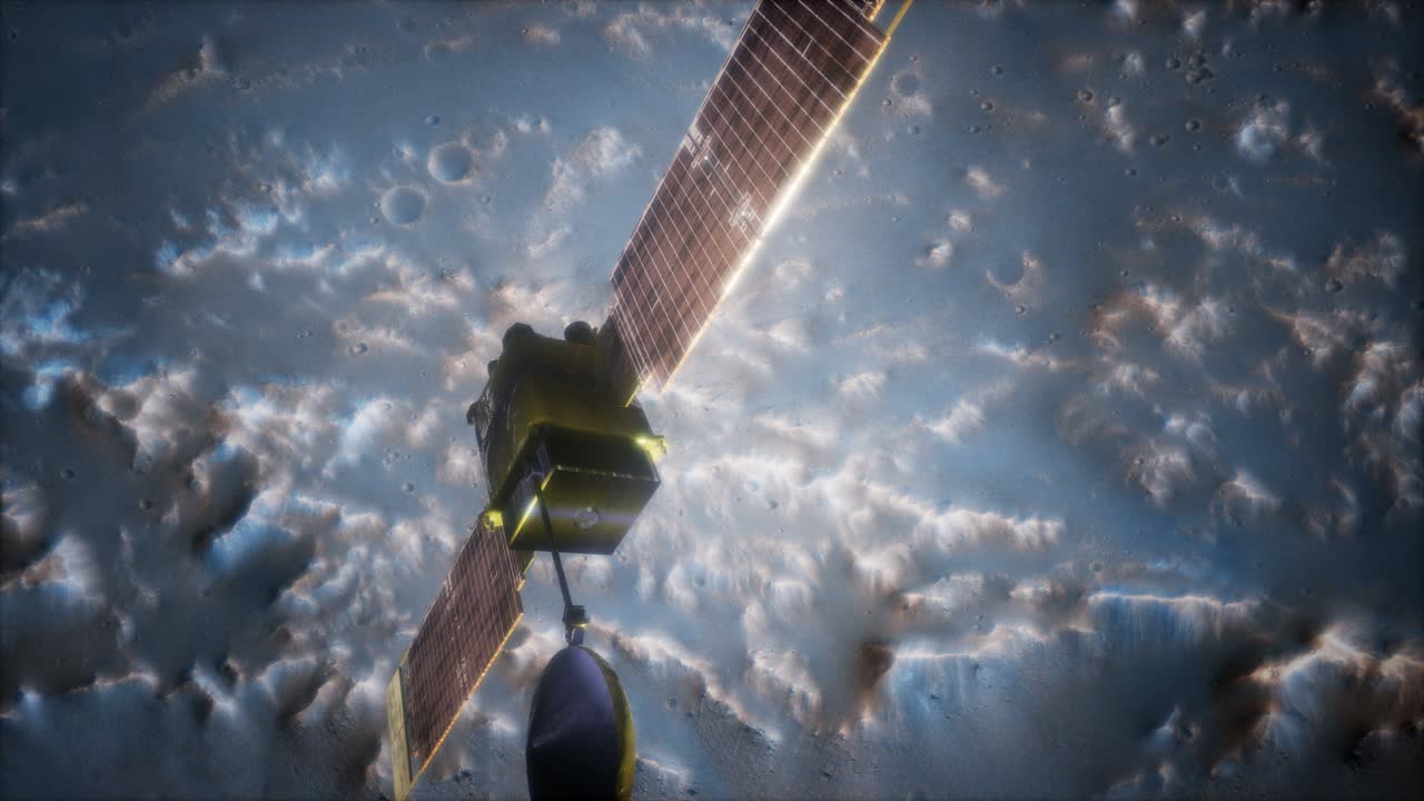 화성 행성을 공전하는 지구 측정기