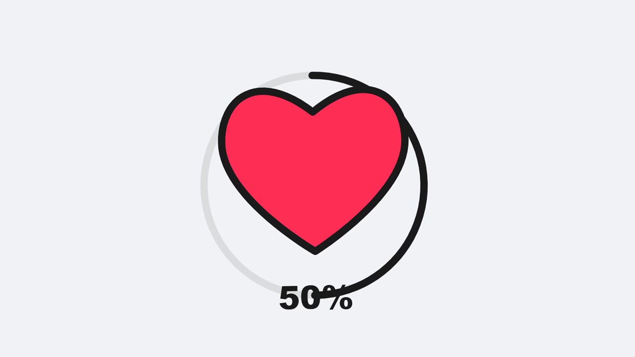 Animazione della barra di caricamento a forma di cuore