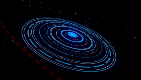 abstract circle motion graphic, galaxy in space looped 4k on black background