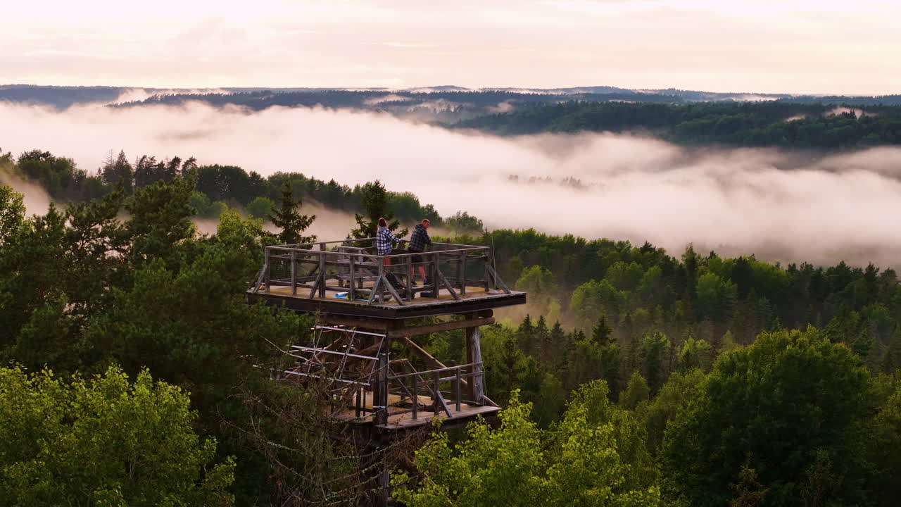 Beautiful 360 Aerial Views From An Observation Tower In Kemeri National Park, Jurmala, Latvia.