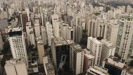 fotografía aérea de aves del centro de la ciudad de sao paulo durante un día nublado, brasil