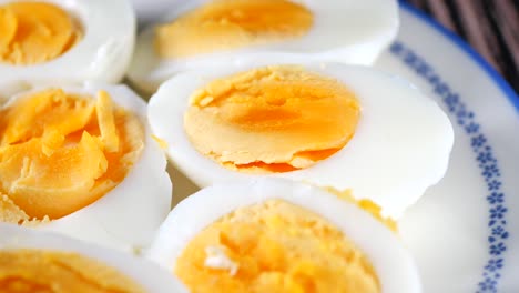 close up of boiled eggs