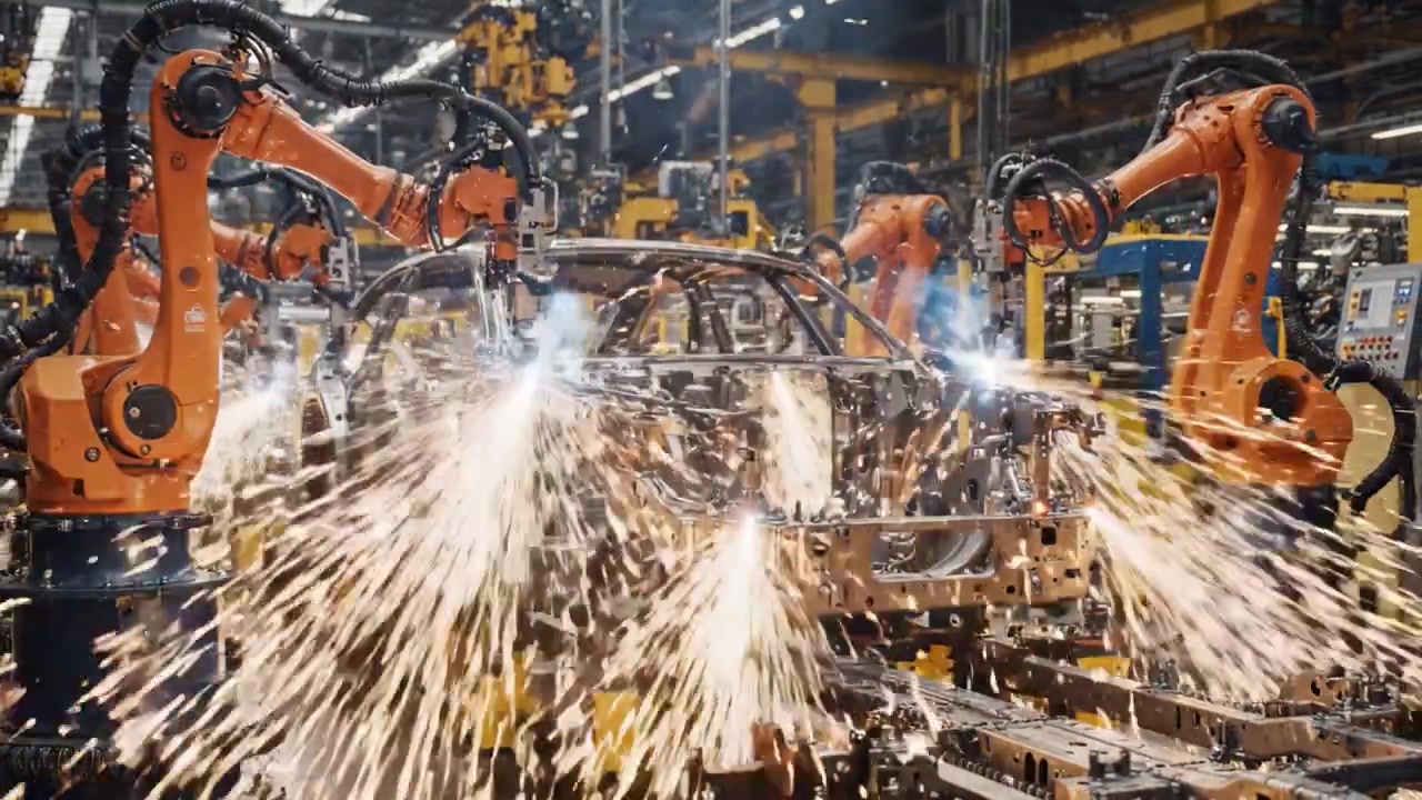 Robotica Industriale in Azione: La Linea di Assemblaggio Automatizzata Innesca Innovazione Dinamica ed Efficienza nella Produzione Automobilistica con Tecniche di Ingegneria di Precisione.