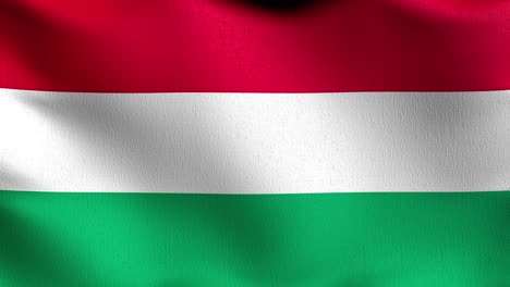 bucle sin costura 4k vdo. bandera nacional húngara soplando en el viento aislado. diseño abstracto patriótico oficial. ilustración de renderización 3d del símbolo del signo ondulante.