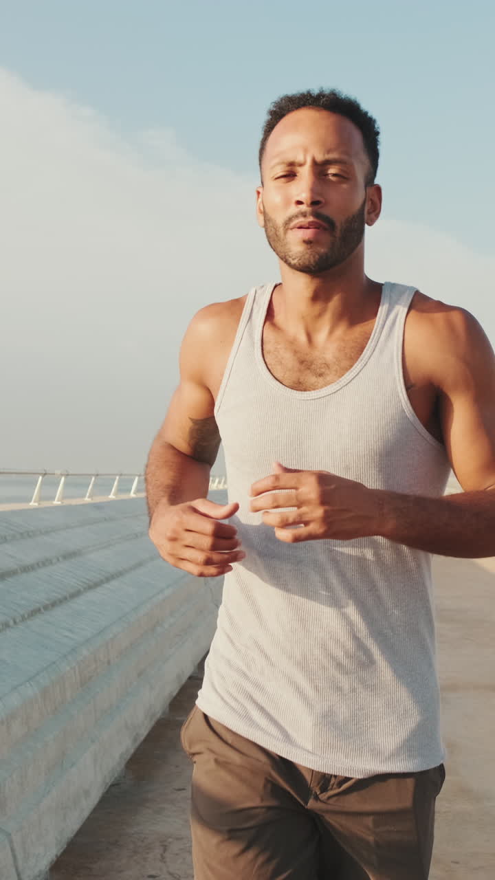 Man running outdoors for fitness