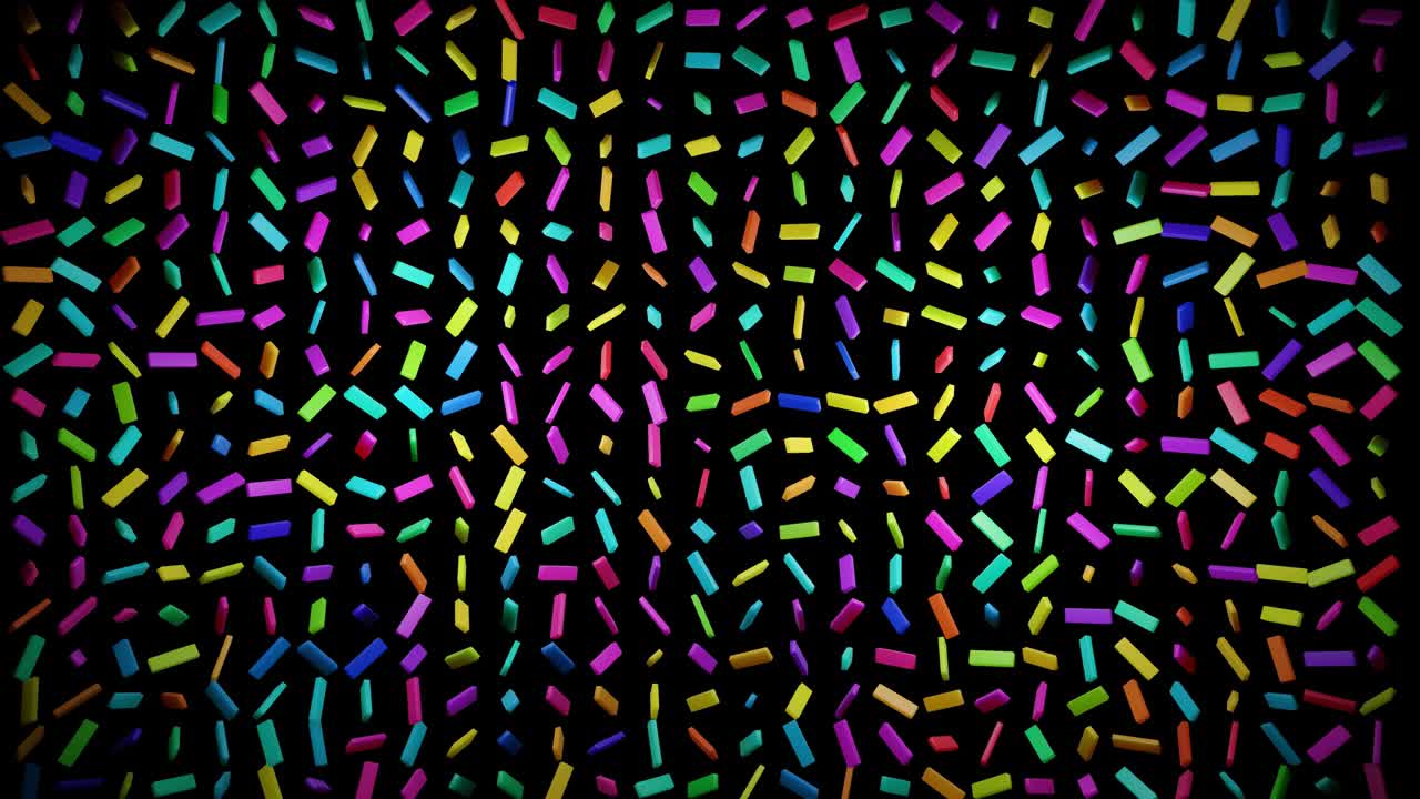 fondo geométrico simple abstracto 3d con rectángulos multicolores como bombillas que parpadean luces de neón en 4k. animación en bucle suave. diseño de movimiento creativo simple bg con objetos 3d en plano