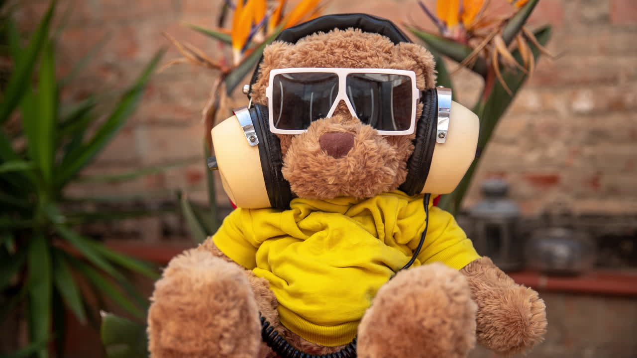 el dj del oso de peluche