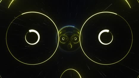 astonished emoji neon background, animation, loop