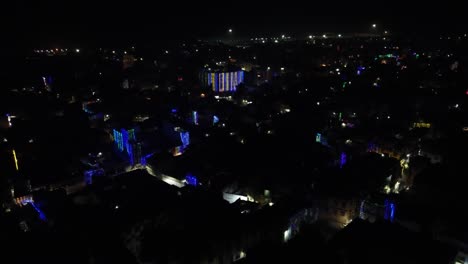 a well-lit suburb of patna in bihar during the eve of diwali or chhath puja