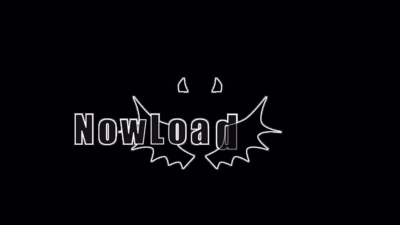 cuerno del diablo cargando animación de texto 1080p - 30 fps - canal alfa