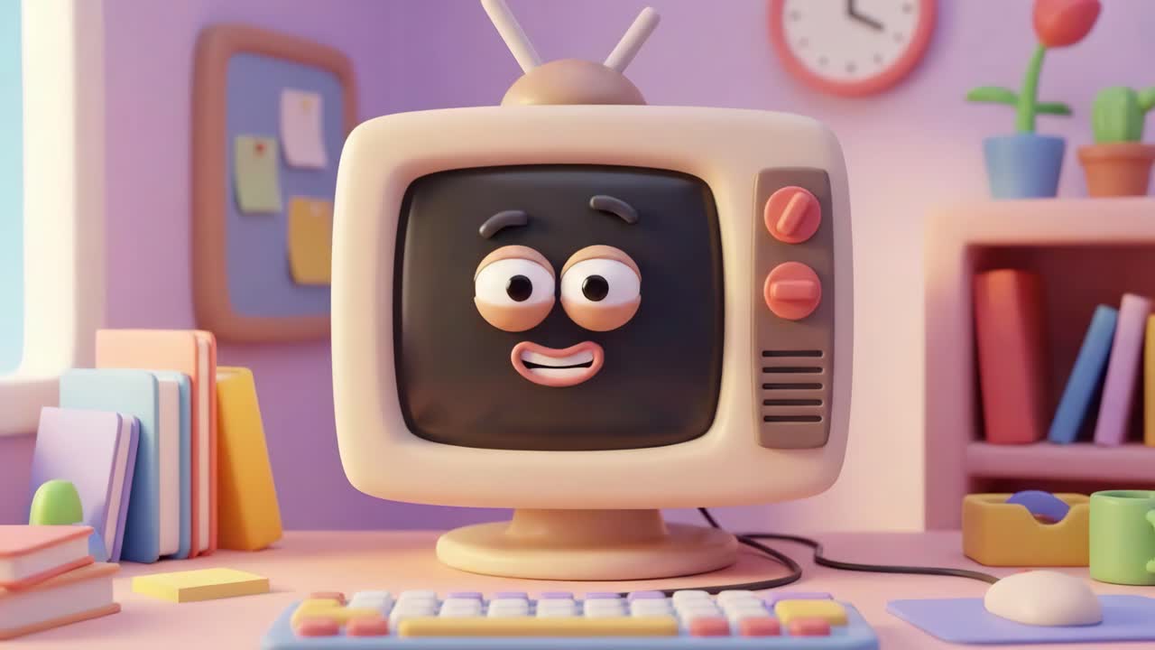 Cartoon TV Character in an Office