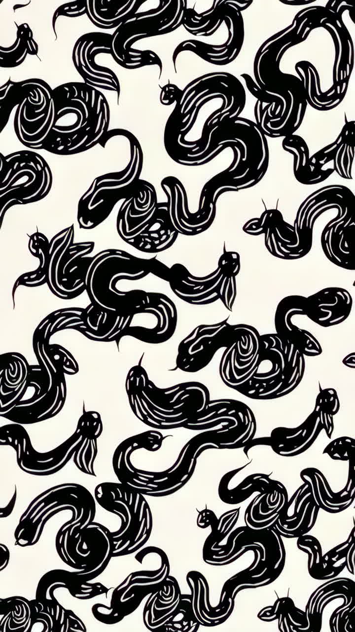 Stylized Black Snake Pattern