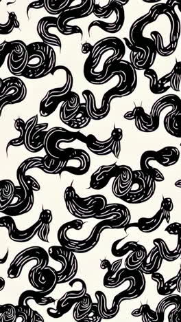 stylized black snake pattern