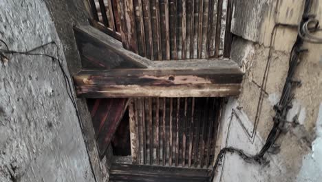 old building affected by fire in old fes medina inside city of morocco