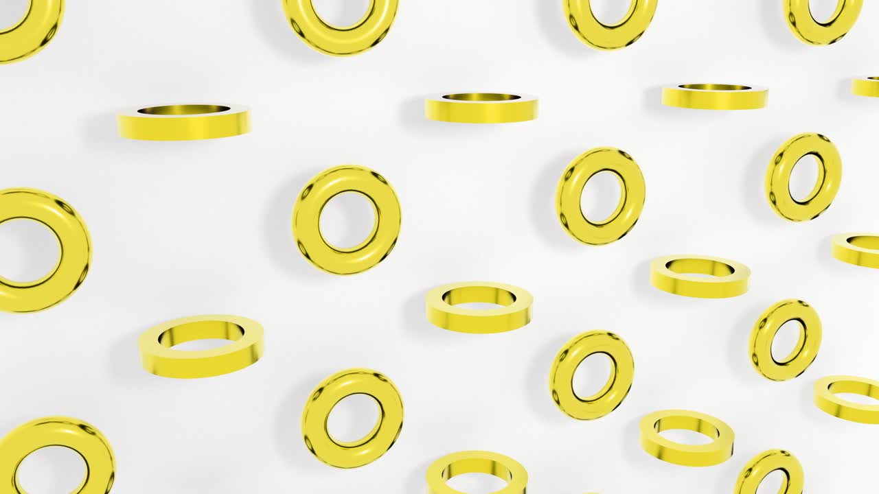 3d 애니메이션에서 다양한 색의 서클의 추상적인 세트 - 4k 원활한 루프 영상.