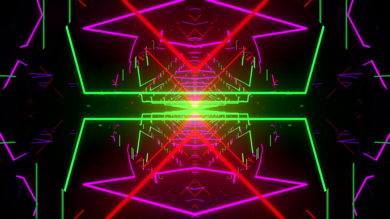 bucle de túnel de neón de 4k