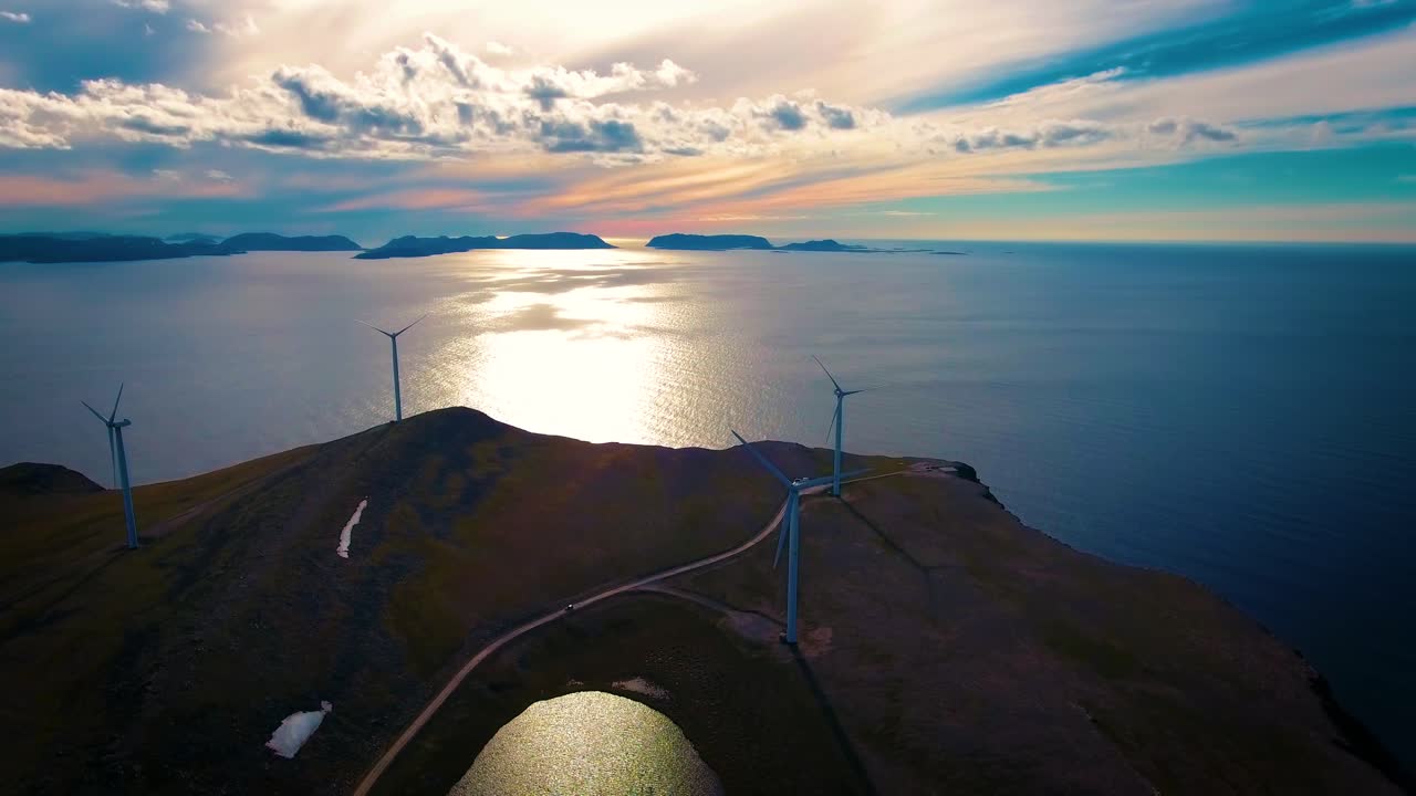 전력 생산을 위한 풍차 havoygavelen 풍차 공원 노르웨이