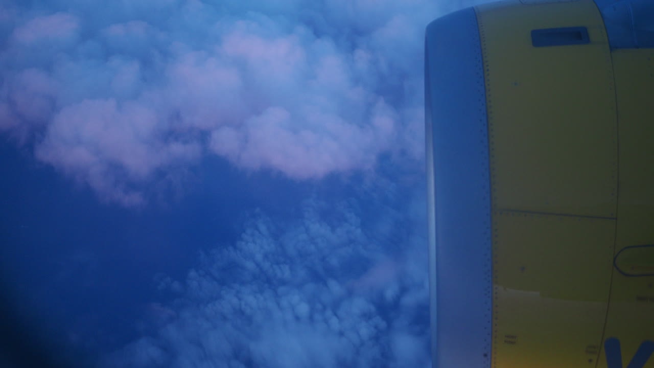 여객기 창문 의 파노라마