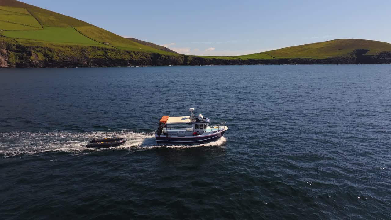 Filming a boat at Dunquin Pier - Dingle Co.Kerry - 4K Cinematic Drone Footage 05-14