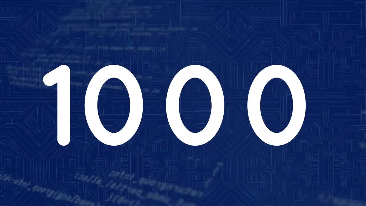 números crecientes sobre el procesamiento de datos contra las conexiones de microprocesador en fondo azul