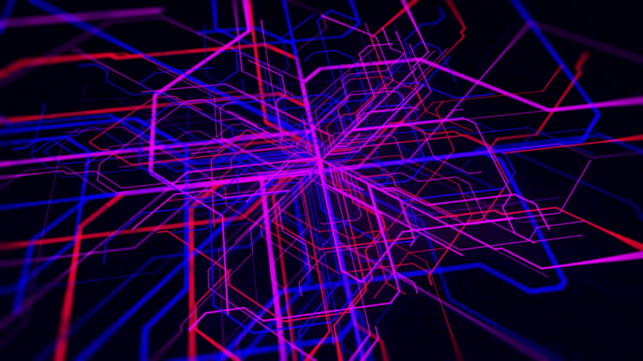 Abstract Neon Circuit Pattern