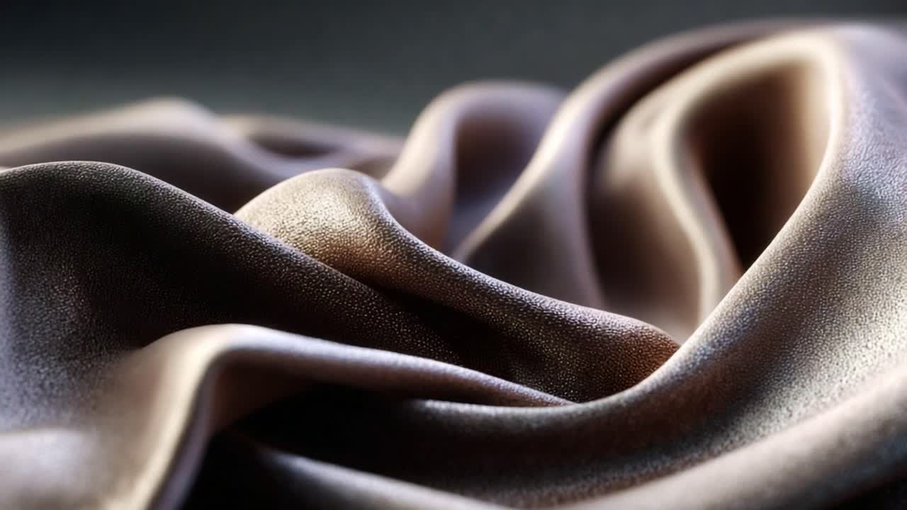 The Elegance of Draped Fabric: A Close-Up Exploration of Smooth, Lustrous Textiles in Rich Tones and Subtle Illumination that Captures the Beauty of Material Flow