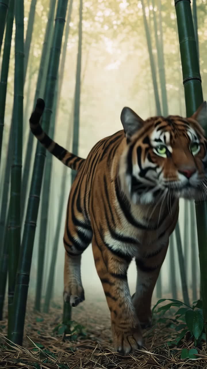Tiger in a Bamboo Forest