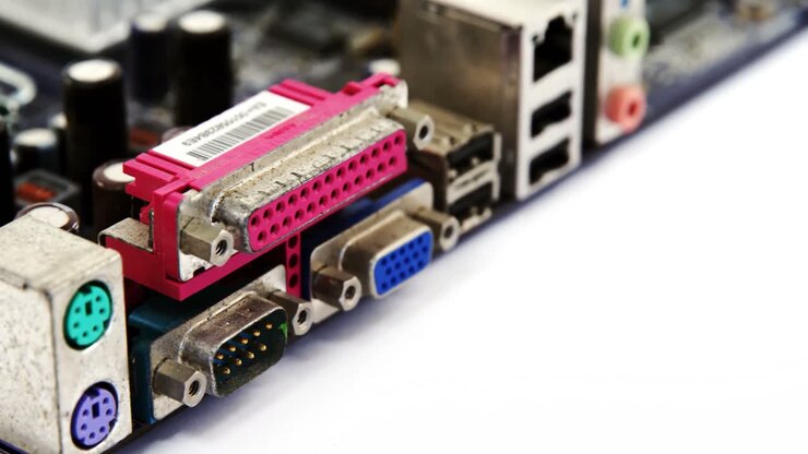 Close-up of electronic circuit board with processor