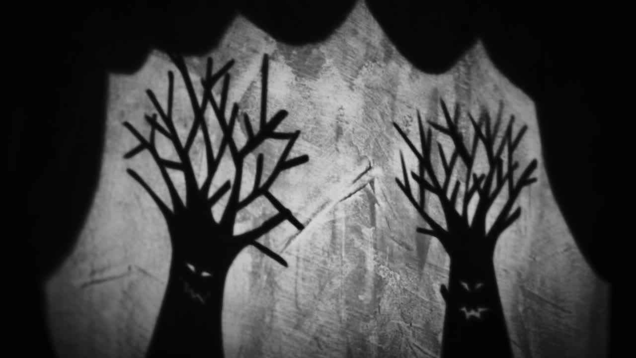 Spooky Shadow Puppets of Trees and Ghosts