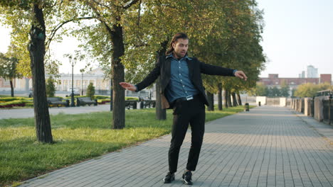 man dancing in the park