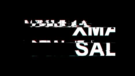 xmas sale glitch effect text digital tv distortion 4k loop animation