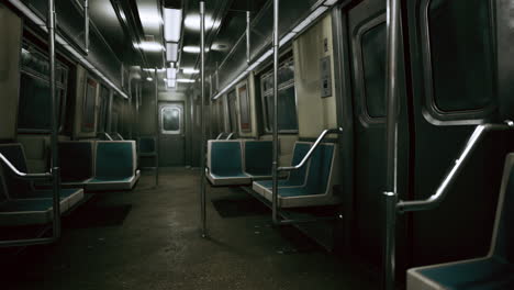 vagón de metro vacío por la noche
