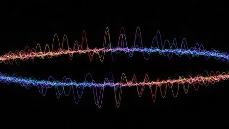 visualization of sound waves in vibrant colors: an artistic representation of audio frequencies captured in motion and transitioning over time