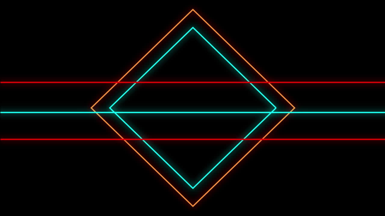 animación de formas geométricas coloridas sobre un fondo negro