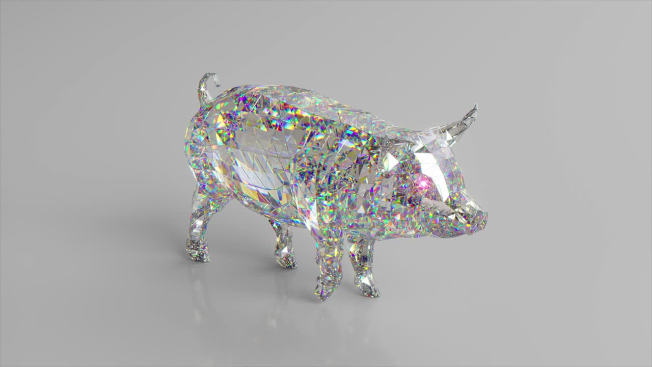 3d 다각형 돼지 조각