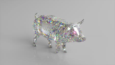 escultura de cerdo poligonal en 3d