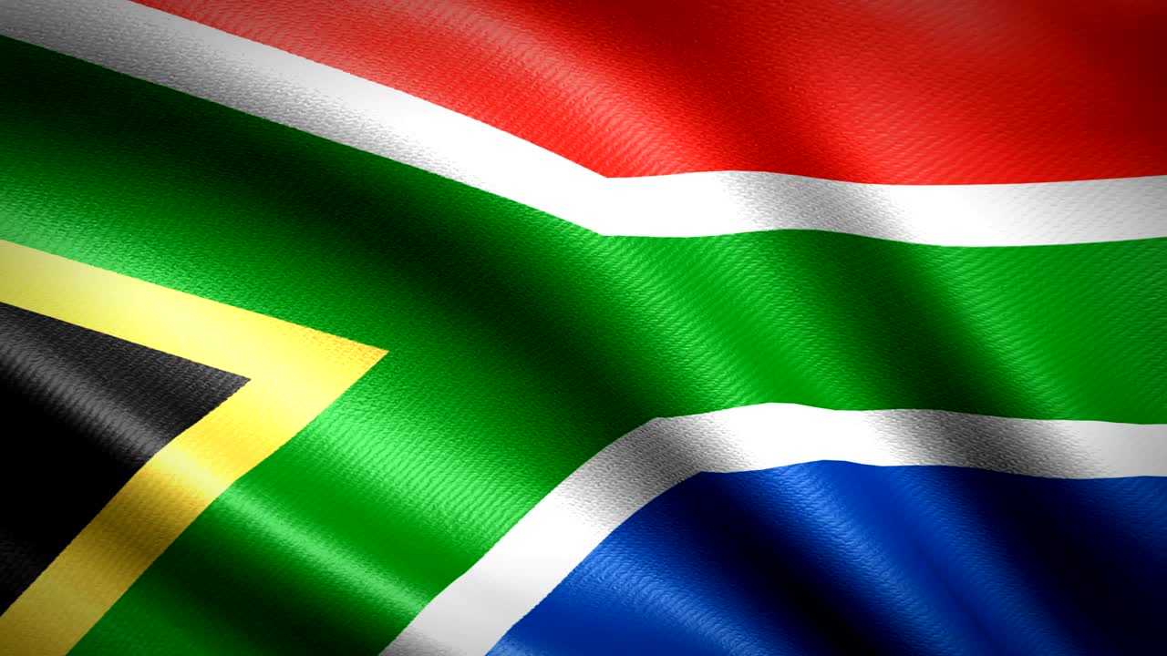 South Africa Flag. Seamless Looping Animation. 4K High Definition Video