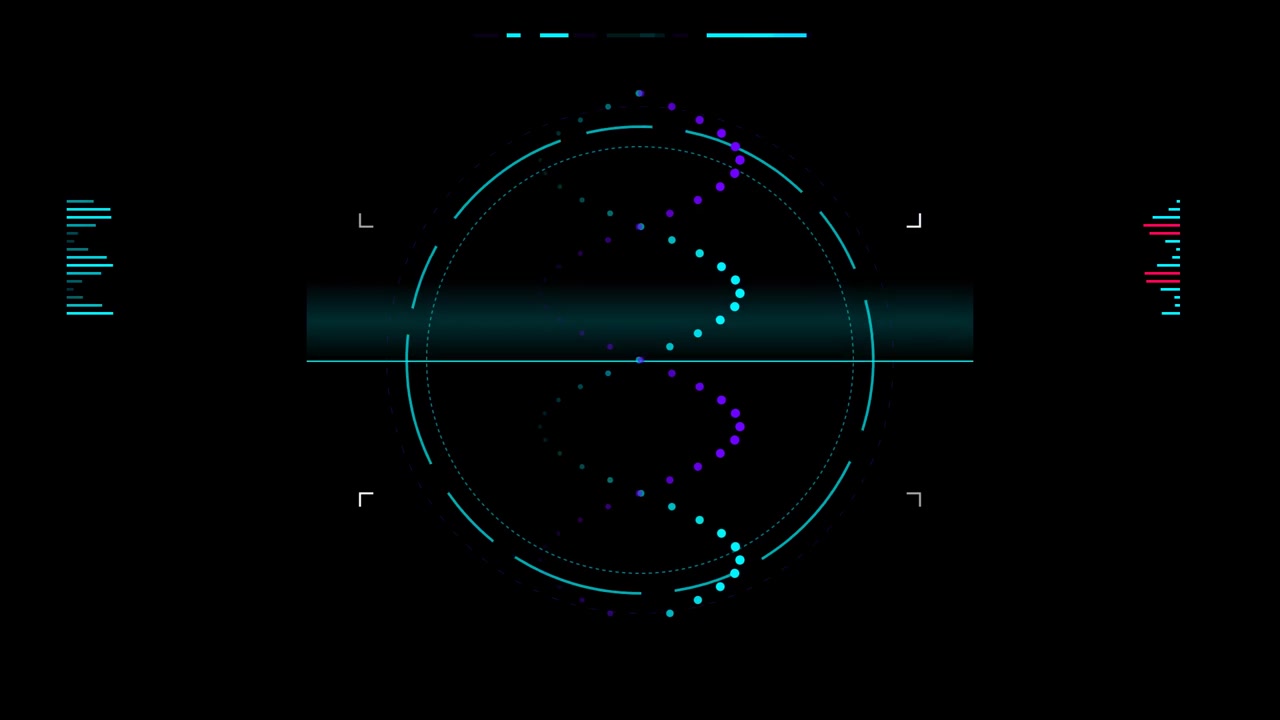Hélice de DNA Digital Girando em Interface HUD Futurista
