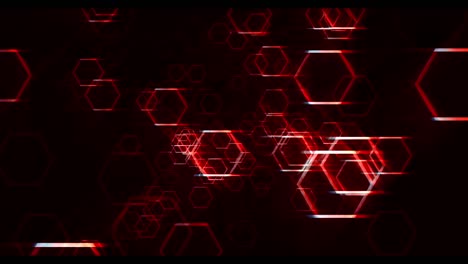 líneas hexagonales bucle de fondo rojo
