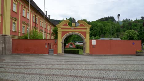 entering gate in old town of capital of alps - innsbruck