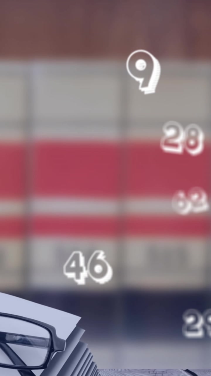Animation of numbers over school items in class